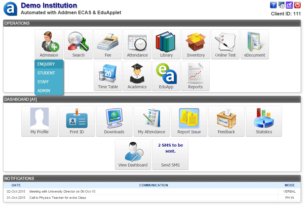 Screenshot of Design of Enquiry Form