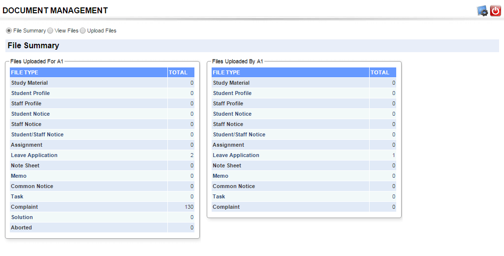 Screenshot of Documents Uploaded by User