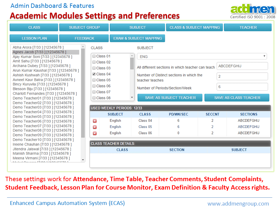 Time Table Management Software