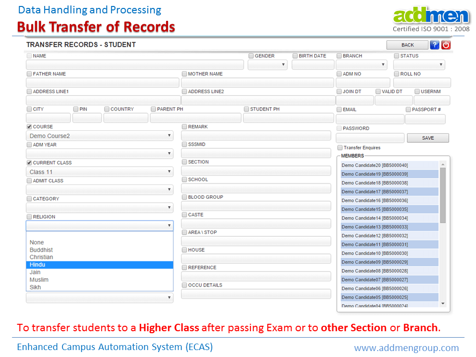 Bulk Transfer of Data