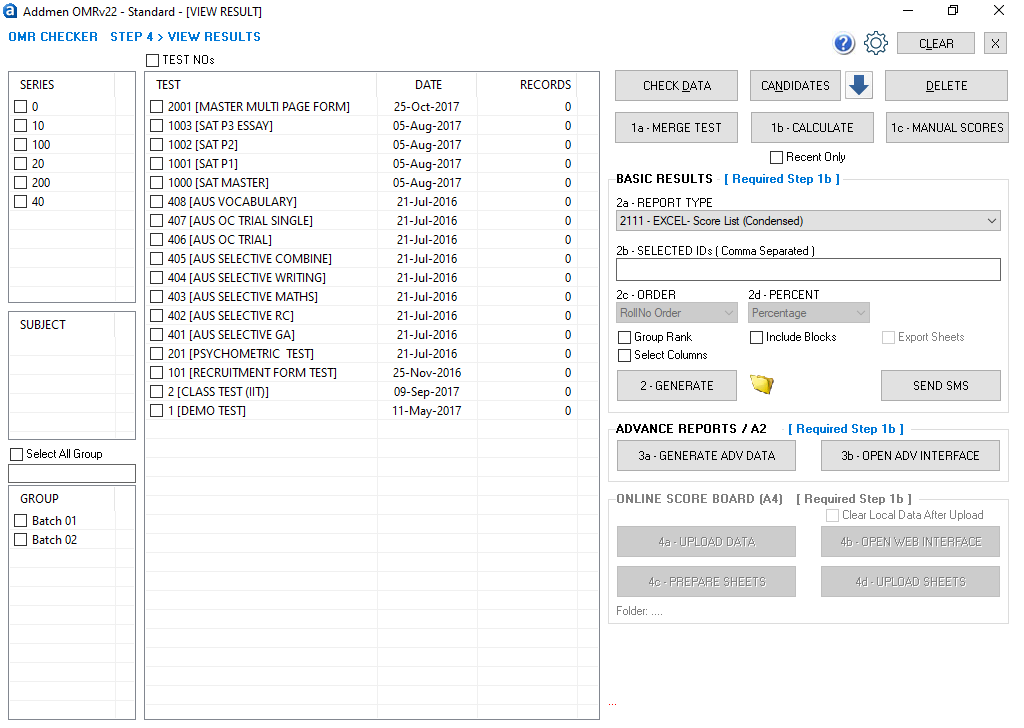 MCQ Test Scoring with Advanced Features