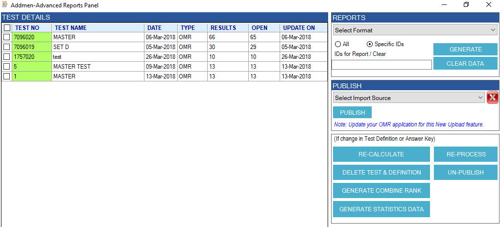 MCQ Test Scoring with Advanced Features