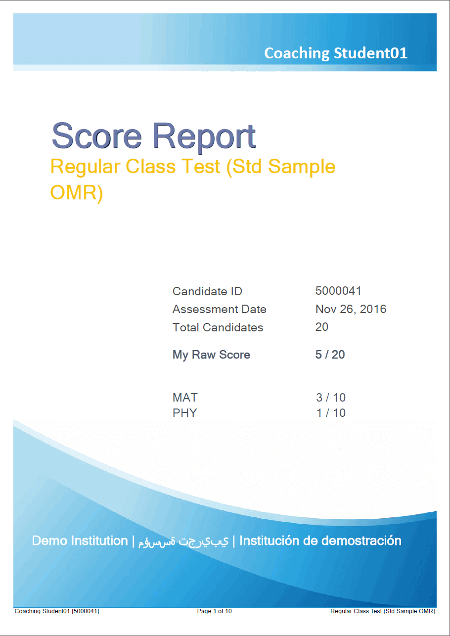 Online Exam Result