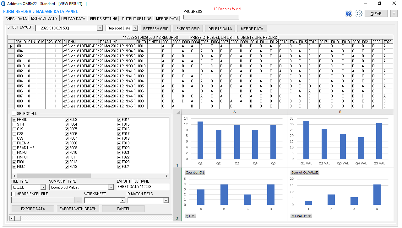 OMR Based Feedback and Survey Readert