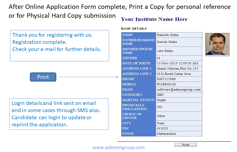Online Application with Post Application Payment Through Bank Challan