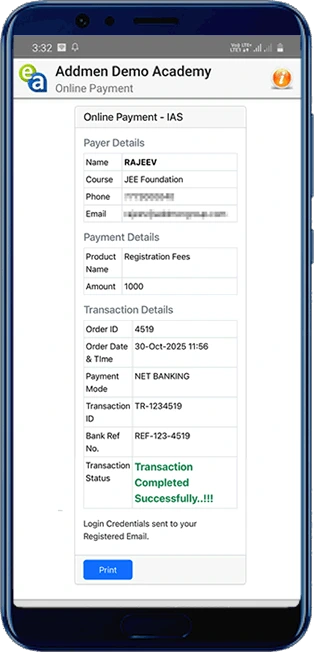 Payment Complate in LMS APP Payment Complate in LMS APP