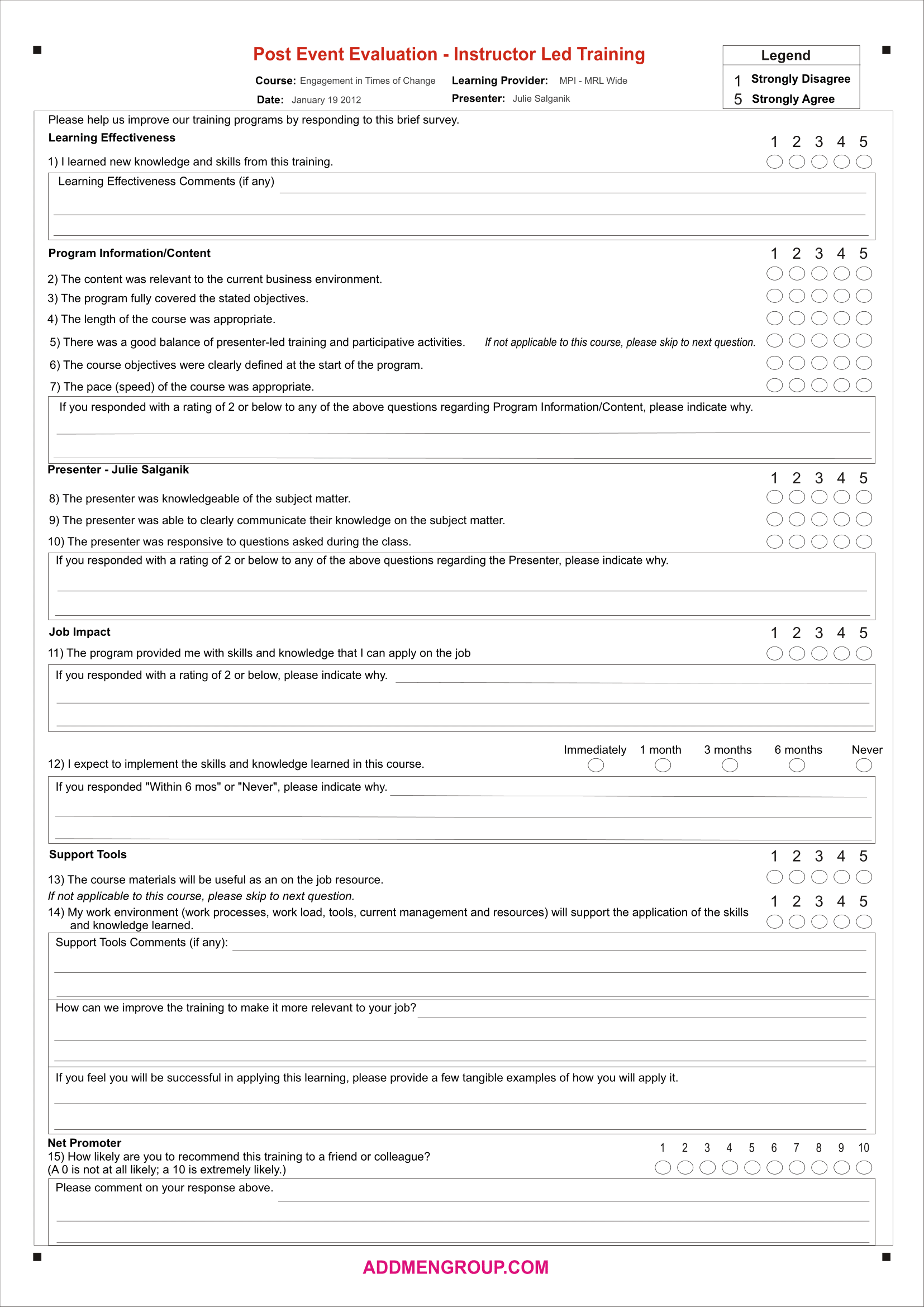 OMR Feedback Form School