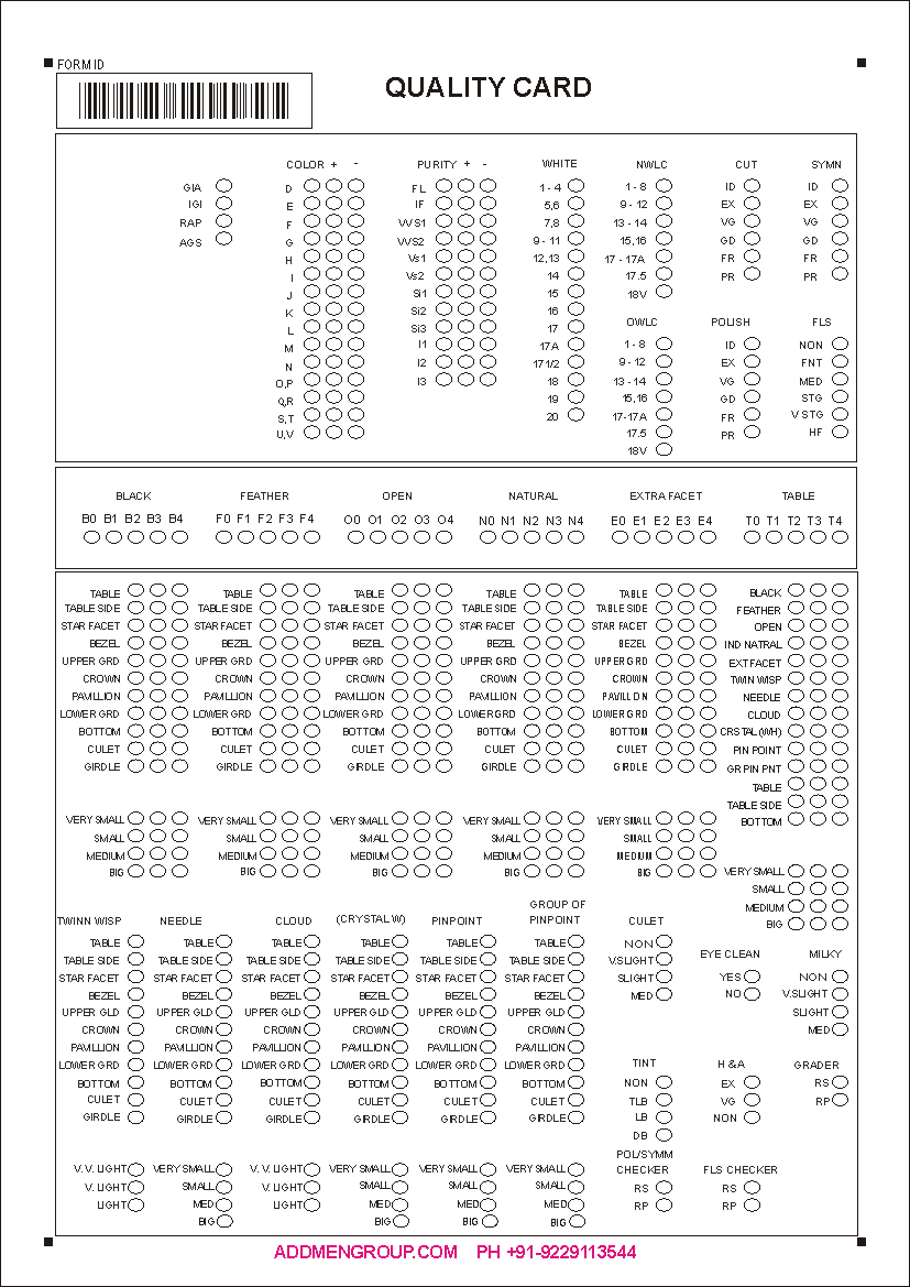 Special purpose OMR forms