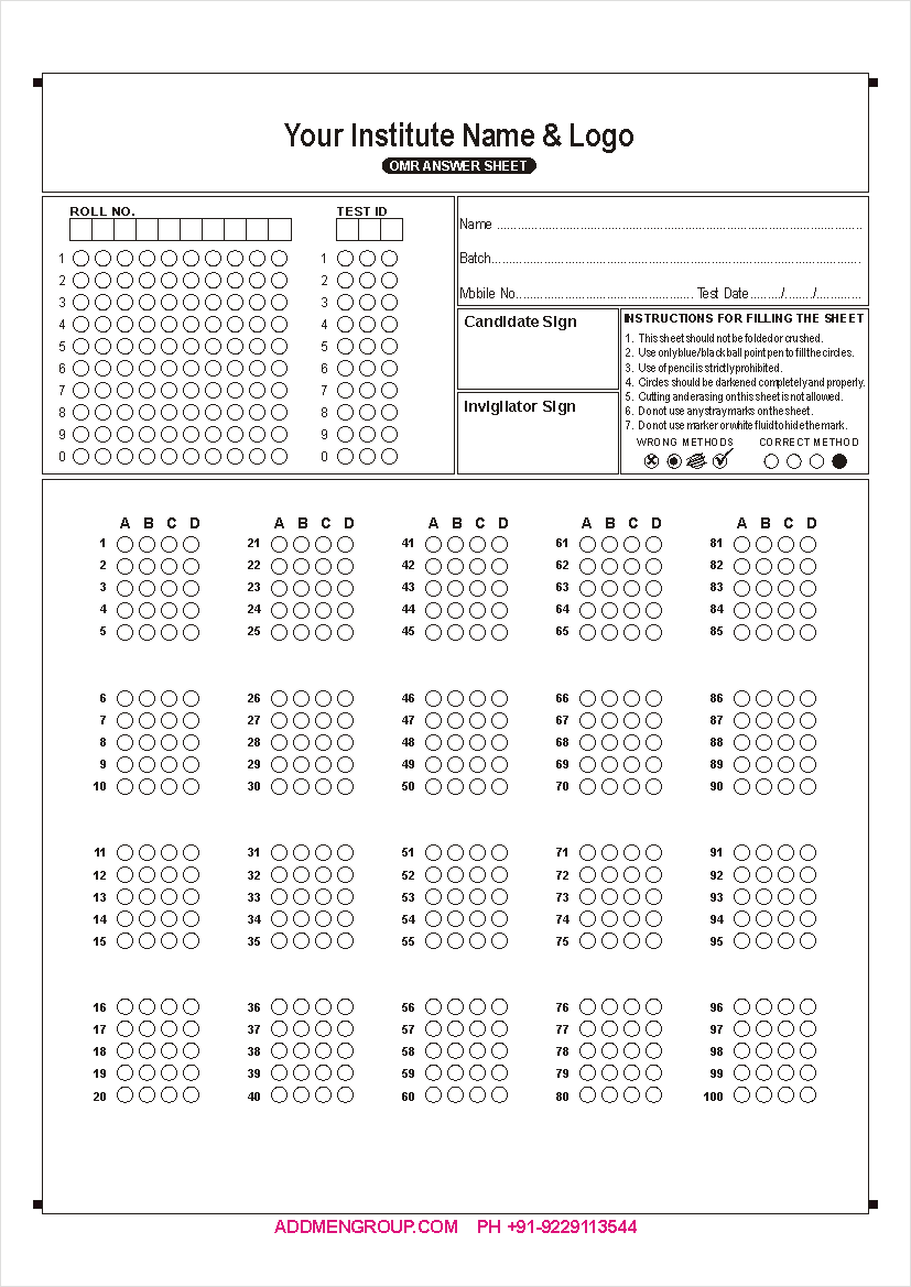 Design of Colored OMR Sheets