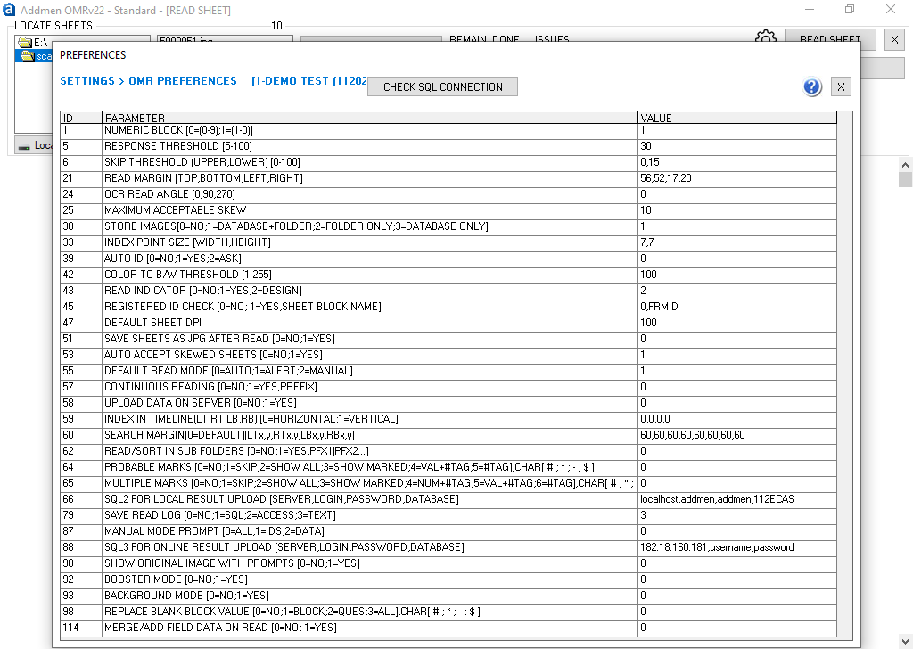 Features OMR Reading and Exception Handling